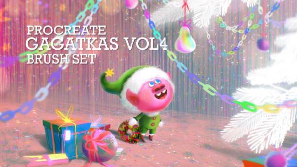 Procreate笔刷-雪白花边粉笔星光云雾柔软纹理笔刷素材