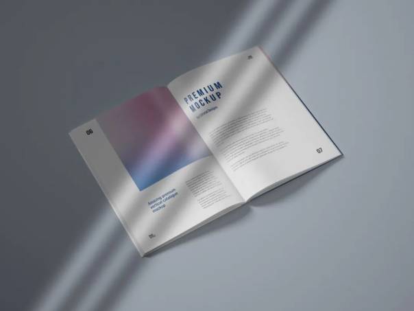 样机模板-高端精装书籍杂志画册封面PSD样机