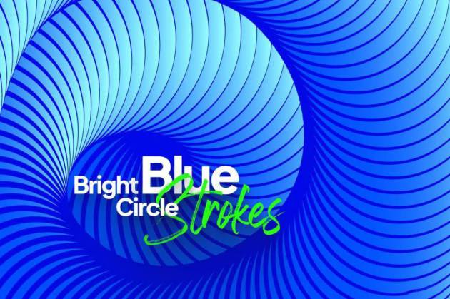 背景素材-明亮蓝色圆圈笔画图案背景图片素材