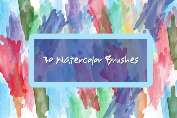 PS笔刷-30款水墨水彩绘画装饰效果PS笔刷素材