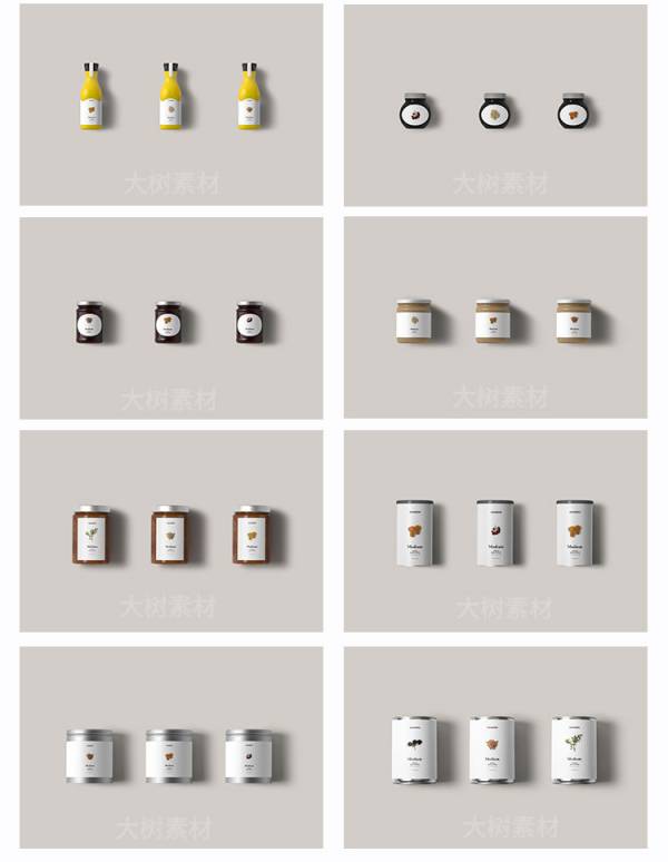 样机模板-零食食品坚果包装袋罐子瓶子品牌效果图VI贴图样机PSD模板素材