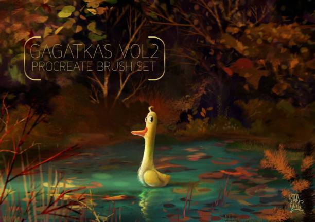 Procreate笔刷-77款树木烟雾风雪毛发星光光斑风景绘画笔刷素材