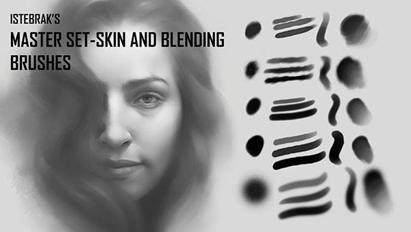 PS笔刷-素描人像干油画涂抹绘画photoshop笔刷集合