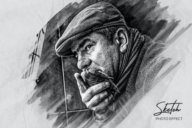 样机模板-一键将照片处理成铅笔素描效果PS样机模板