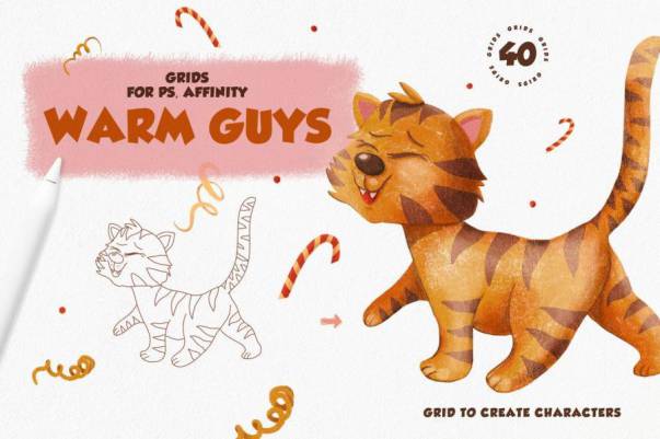 PS笔刷-圣诞节主题动物线框图图案ps笔刷素材