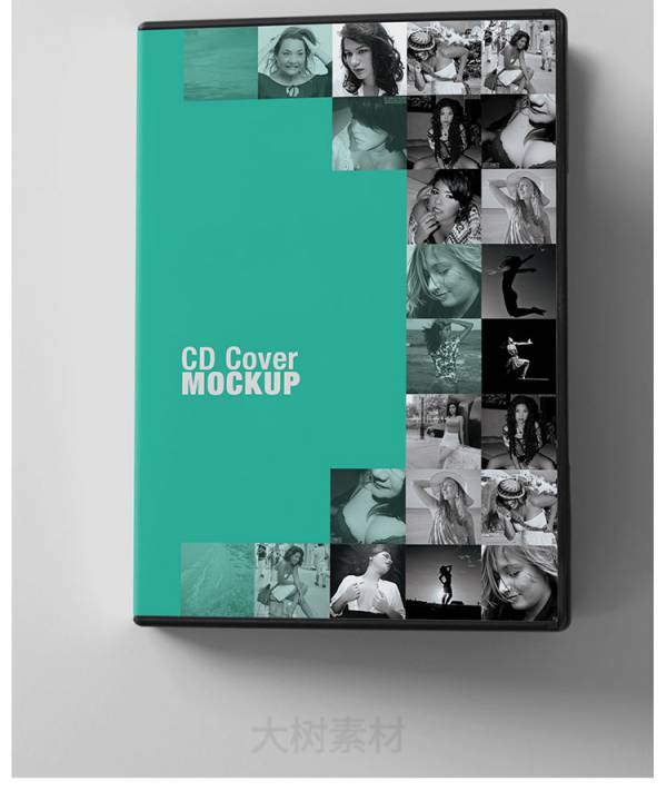 样机模板-CD光盘外盒封面文创智能贴图模板PSD包装展示效果图品牌样机素材