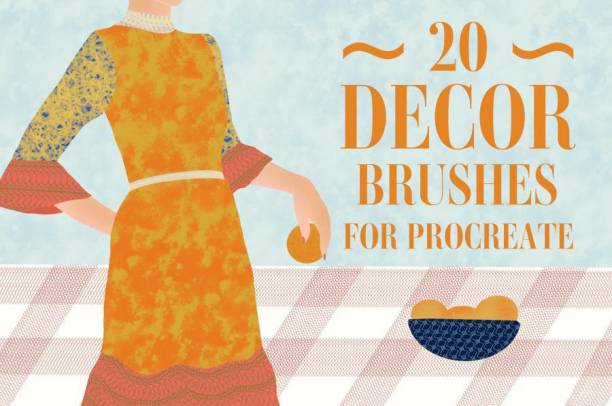 Procreate笔刷-服饰刺绣花边织物图案笔刷素材