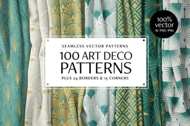 背景素材-100款古典装饰艺术图案背景矢量素材