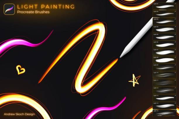 PS笔刷-Pocreate笔刷-创意灯光效果Pocreate艺术绘画笔刷资源下载