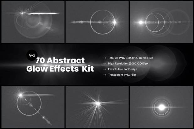 背景素材-70款太阳光环和镜头光晕效果叠加图片素材