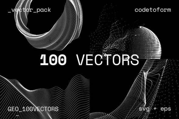 PNG素材-100款3D立体抽象点阵线条球形矢量背景图素材