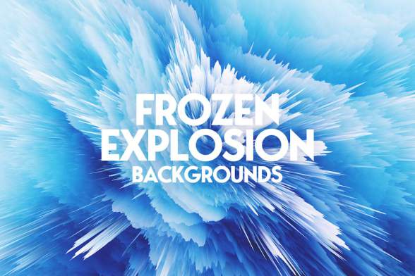背景素材-爆炸毛刺效果彩色冰冻背景图片素材
