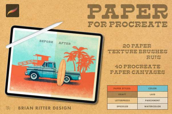 Procreate资源-纸质画笔画布素材资源下载
