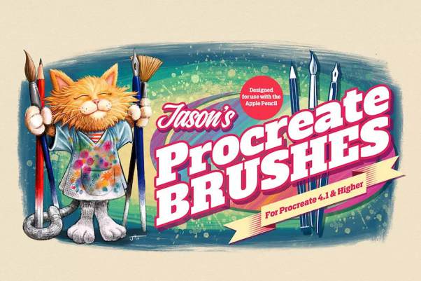 Procreate笔刷-多种干画笔油漆墨水混合纹理笔刷素材下载