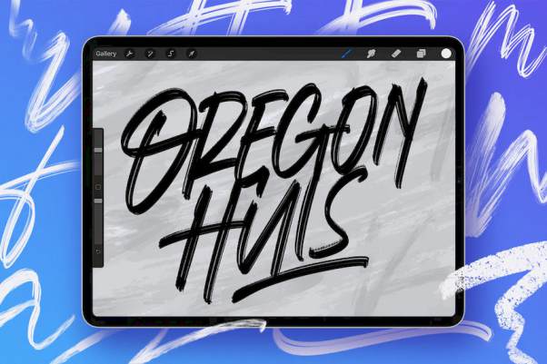 Procreate笔刷-水彩毛笔书法字体笔刷素材下载