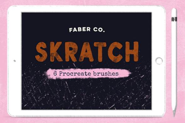 Procreate笔刷-刮擦刮痕效果纹理笔刷素材资源