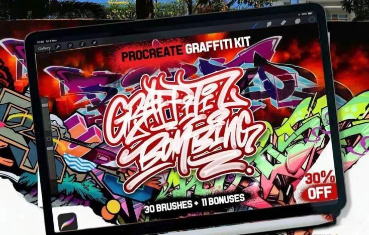 Procreate笔刷-Procreate画笔下载-涂鸦艺术爆炸喷雾水滴Procreate笔刷下载