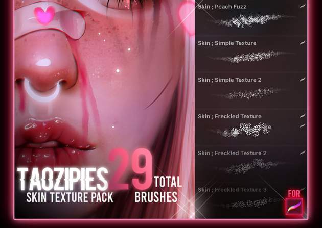 Procreate笔刷-漫画人物脸部皮肤纹理毛孔笔刷素材