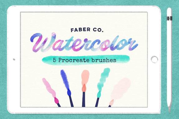 Procreate笔刷-水彩笔纹理笔刷素材资源