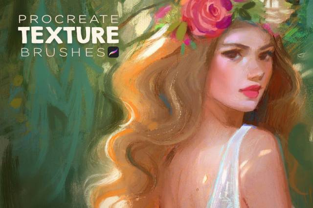 Procreate笔刷-颗粒感墨水飞溅纹理插画创作笔刷素材资源