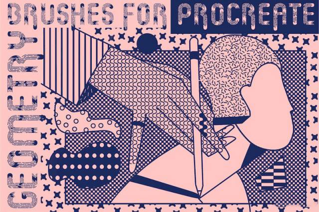 Procreate笔刷-创意几何元素笔刷素材下载