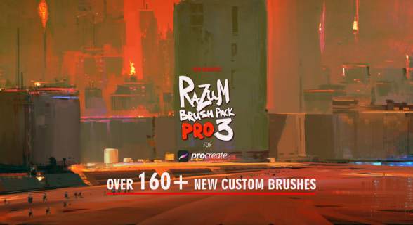 Procreate笔刷-RaZuM艺术绘画漫画油画写实插画笔刷素材包