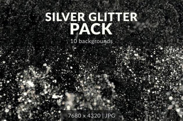 背景素材-银色闪光亮片散落的背景图片素材