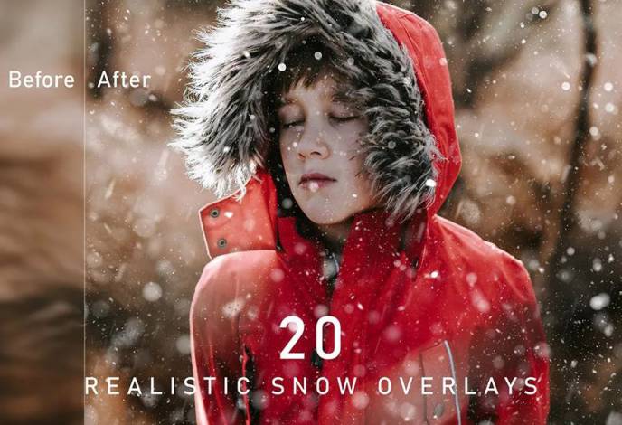 背景素材-20款逼真的下雪效果的叠加图片和ps动作素材