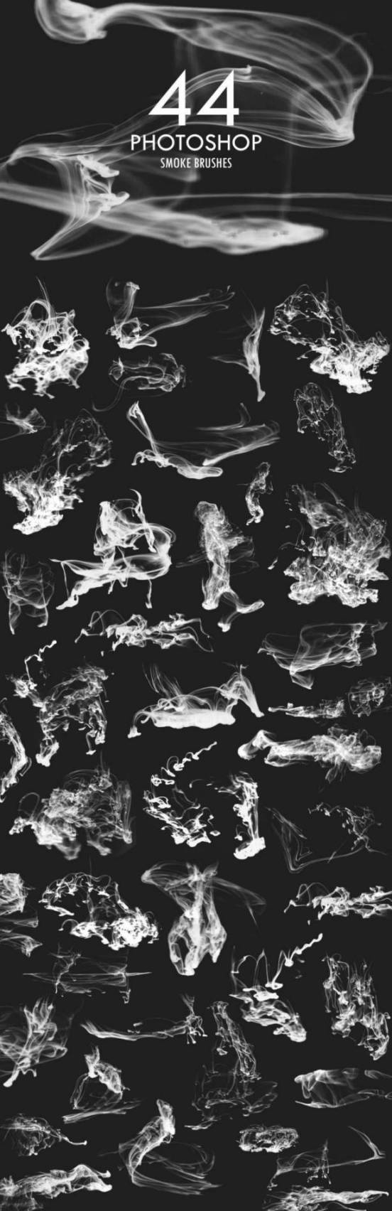PS笔刷-飘逸烟雾白烟扩散效果Photoshop笔刷素材