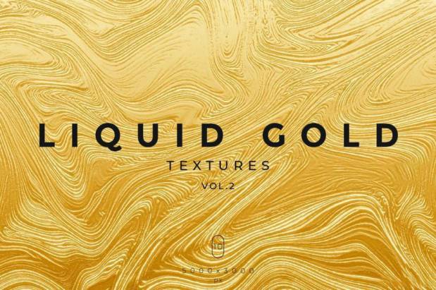背景素材-金色液体流动纹理背景图片素材