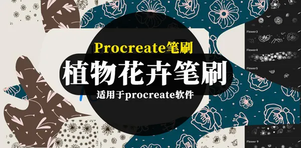 Procreate资源-植物花卉铅笔图案水彩笔刷素材资源合集