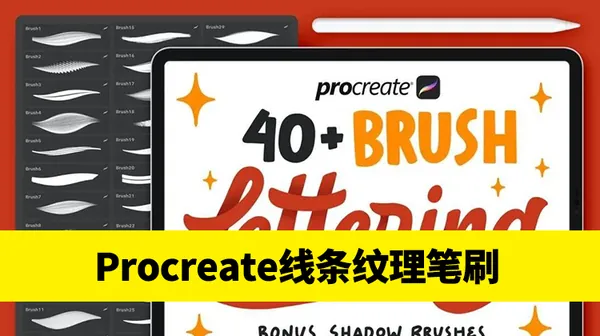Procreate资源-40+风格各异的Procreate线条纹理笔刷