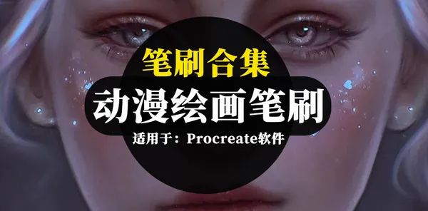 Procreate资源-卡通动漫人像头发睫毛眼睛皮肤插画绘画Procreate笔刷