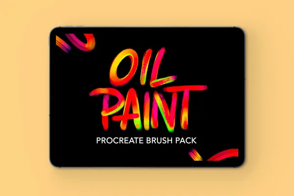 Procreate资源-艺术书法文字油画颜料字体笔刷资源素材