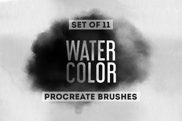 Procreate资源-国画水墨毛笔晕染宣纸纹理笔刷素材