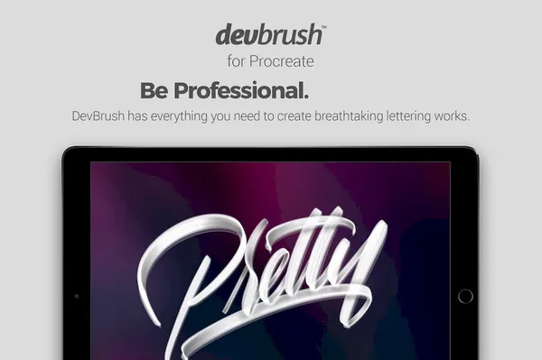 Procreate资源-DevBrush1.0手写艺术字体笔刷素材下载