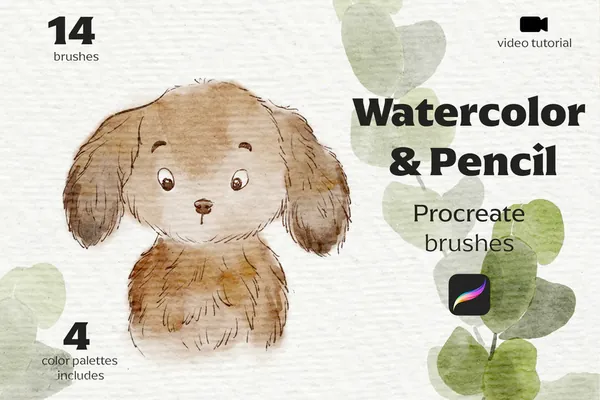 Procreate资源-水彩铅笔画笔笔刷及色卡素材合集