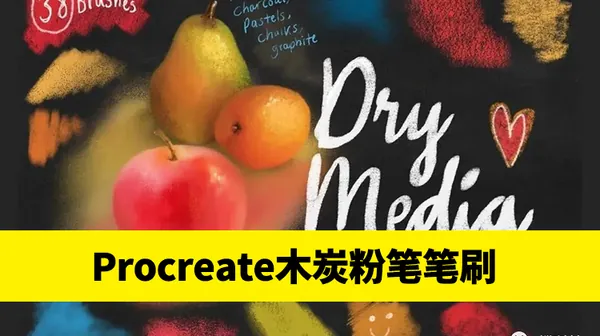 Procreate资源-干性木炭粉笔粉彩纹理Procreate笔刷