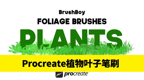 Procreate资源-Procreate笔刷20款植物叶子素材