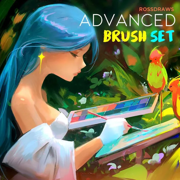 Procreate资源-笔刷资源-墨水绘画植物质感混合ps和Procreate笔刷素材