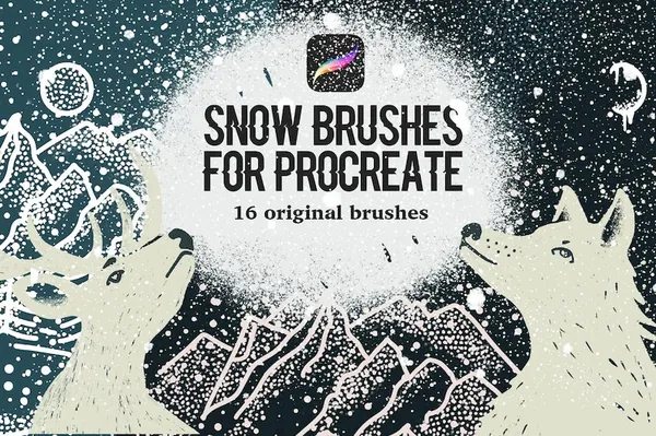 Procreate资源-雪花斑点颗粒效果笔刷素材下载