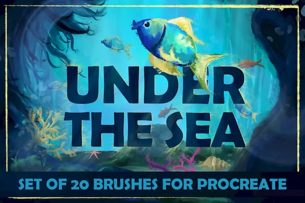 Procreate资源-海洋和水底世界主题笔刷素材资源