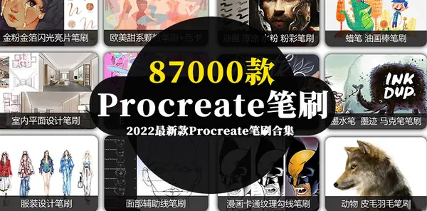 Procreate资源-87000款2022最新款Procreate笔刷合集