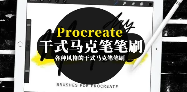 Procreate资源-各种风格的Procreate的干式马克笔笔刷
