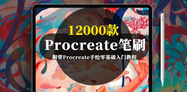 Procreate教程-12000款精品Procreate分类笔刷及手绘零基础入门教程