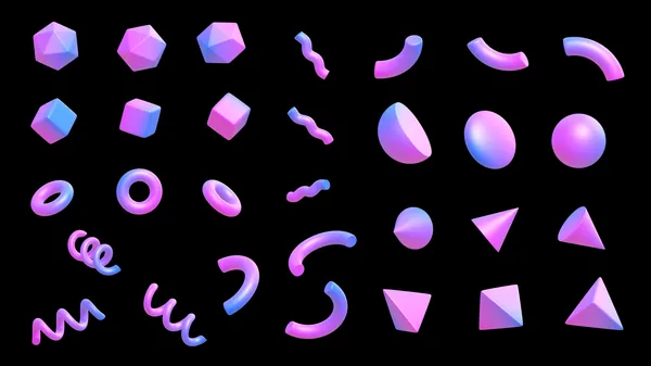 PNG素材-最新抽象几何3D立体图标PSD+PNG格式素材合集