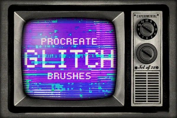 Procreate资源-复古毛刺效果故障艺术笔刷资源