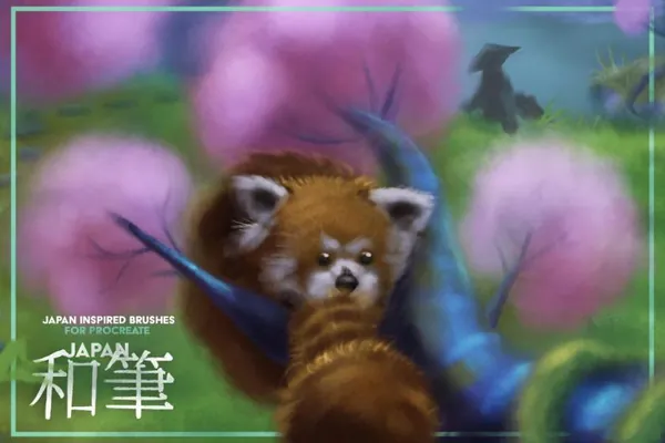 Procreate资源-日式风格水彩污渍绘画干笔刷素材资源