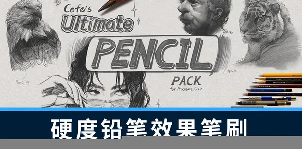Procreate笔刷-30款硬度铅笔效果Procreate笔刷素材