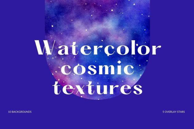 背景素材-宇宙星云水彩画背景图片素材